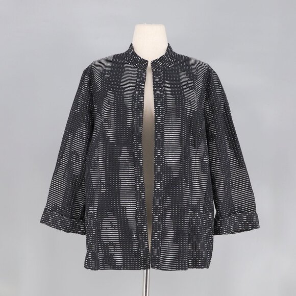 CHICO'S Woven Pattern Textured Open Front Topper Jacket Size 3 (XL/16) - Picture 1 of 5
